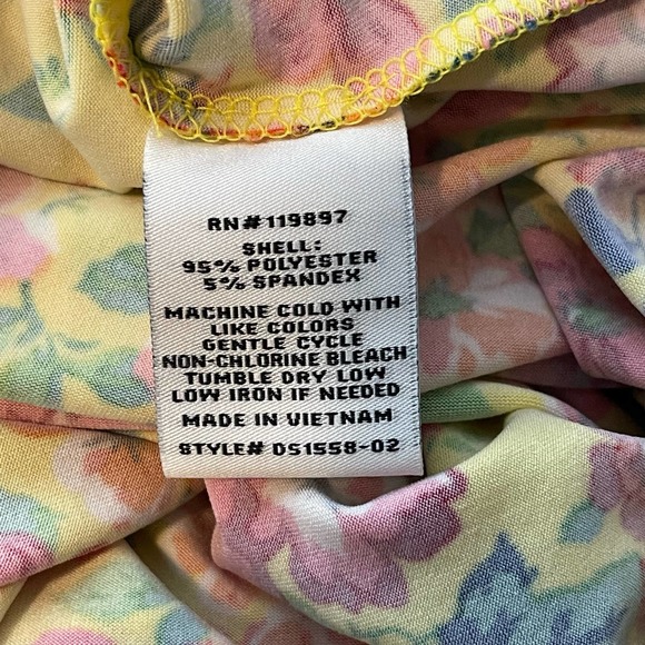 19 Cooper Yellow Floral Ruched Front Slit Midi Dress NWT Size Medium - Picture 10 of 10